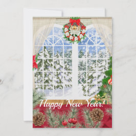 Happy New Year Card-venster Bedankkaart