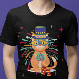 Happy New Year Cat T-shirt