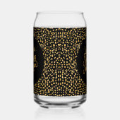 Happy New Year Celebrate,Gold Pixels Pattern,Black Blikvorm Glas (Rechts)