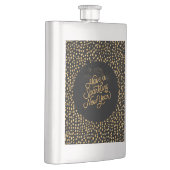 Happy New Year Celebrate,Gold Pixels Pattern,Black Flacon (Rechts)