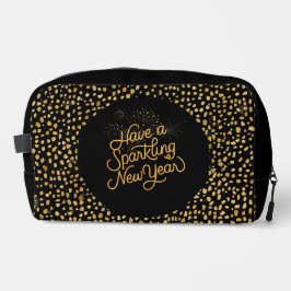 Happy New Year Celebrate,Gold Pixels  Toilettasje