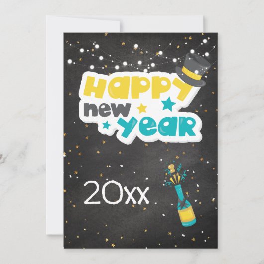 Happy New Year Celebration Custom Year Kaart (Voorkant)