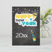Happy New Year Celebration Custom Year Kaart (Staand voorkant)
