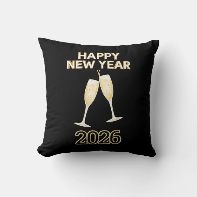 Happy New Year Celebration Design – Festive Party Kussen (Voorkant)