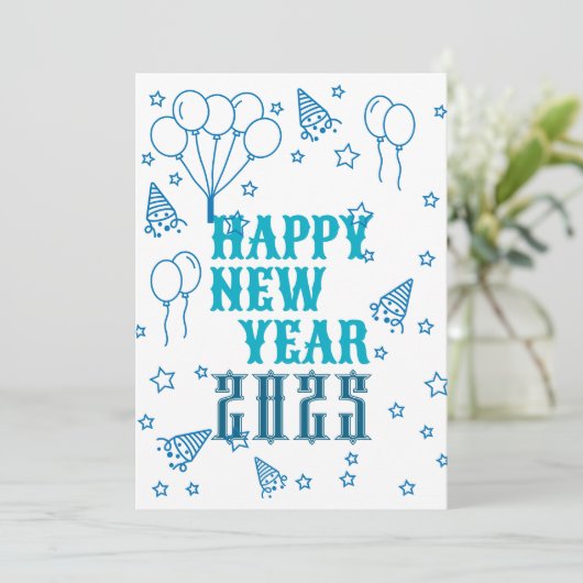 Happy New Year Celebration Kaart (Staand voorkant)