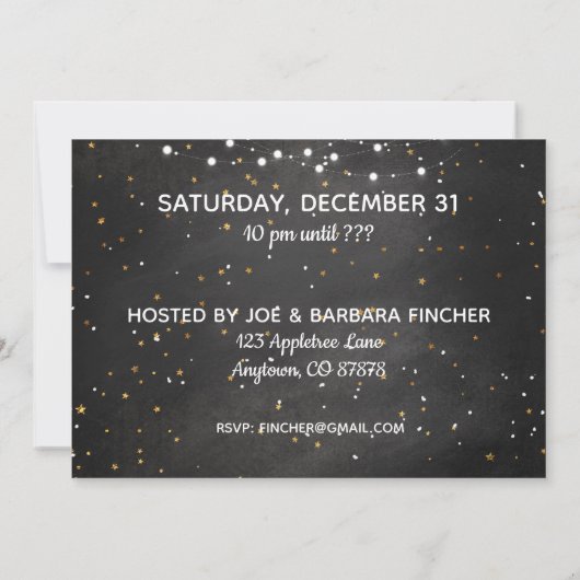 Happy New Year Celebration met String Lights Kaart (Achterkant)