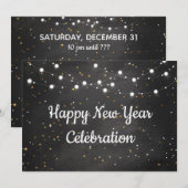 Happy New Year Celebration met String Lights Kaart (Voorkant / Achterkant)