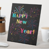 Happy New Year Celebration Pedestal Sign Reclamebord Met Voetstuk (Insitu)