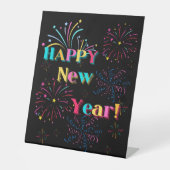 Happy New Year Celebration Pedestal Sign Reclamebord Met Voetstuk (Voorkant)