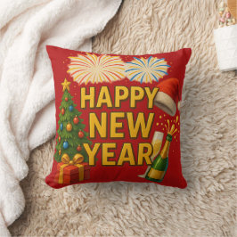 Happy New Year Celebration Sticker  Kussen