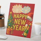 Happy New Year Celebration Sticker  Reclamebord Met Voetstuk (Insitu)