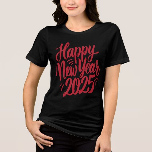 Happy New Year Celebration Tri-Blend Shirt (Voorkant)