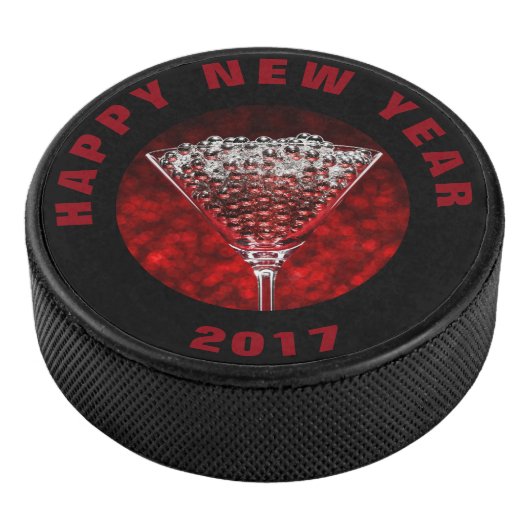 Happy New Year CelebrationHockey Puck (3/4)