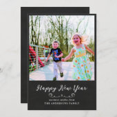 Happy New Year Chalkboard  Script | Foto Feestdagenkaart (Voorkant / Achterkant)