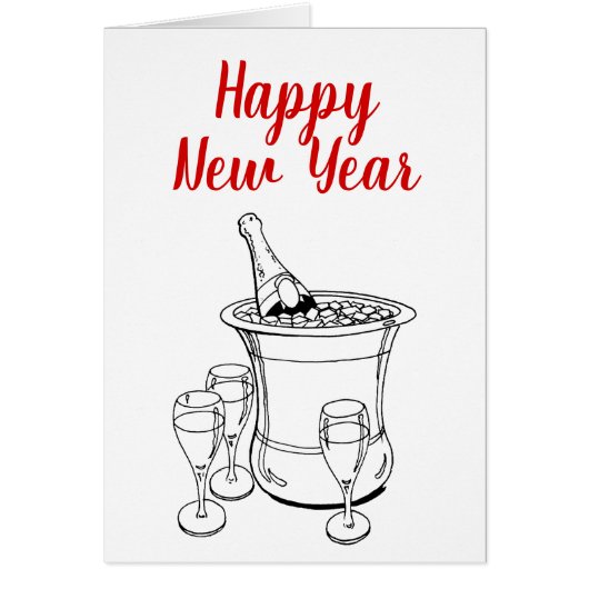 Happy New Year Champagne Bucket Glasses (Voorkant)