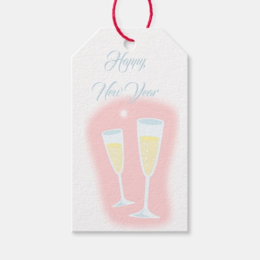Happy new year champagne cadeaulabel (Voorkant)