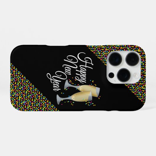 Happy New Year Champagne Glasses iPhone Hoesje (Achterkant horizontaal)