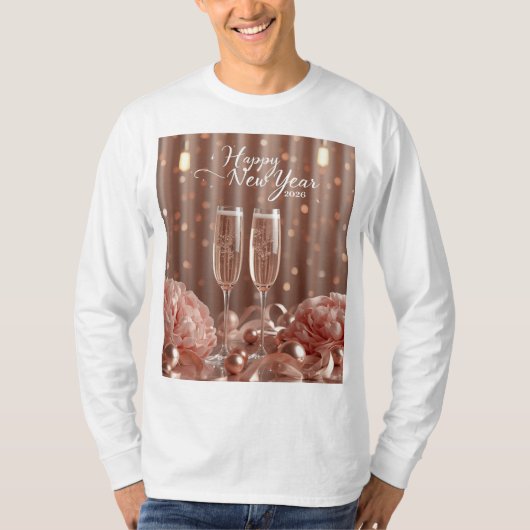 happy new year champagne glow long sleeve t-shirt (Voorkant)