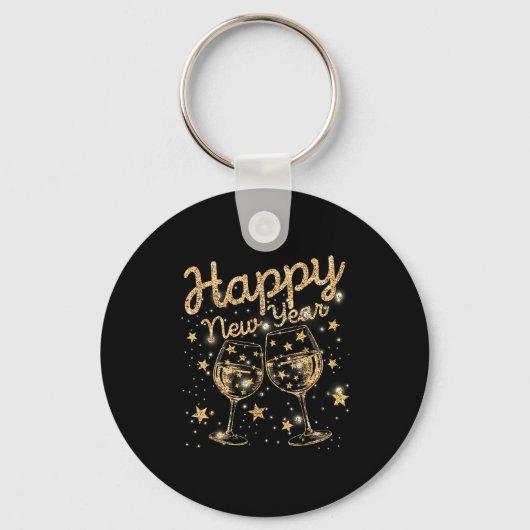 Happy New Year Champagne New Years Men Women  Sleutelhanger (Voorkant)