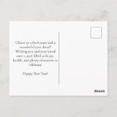 Happy New Year Champagne & Red Berries Holiday Briefkaart (Achterkant)