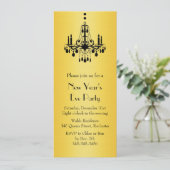 Happy New Year Chandelier Party Uitnodiging (Staand voorkant)