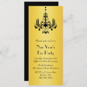 Happy New Year Chandelier Party Uitnodiging (Voorkant / Achterkant)
