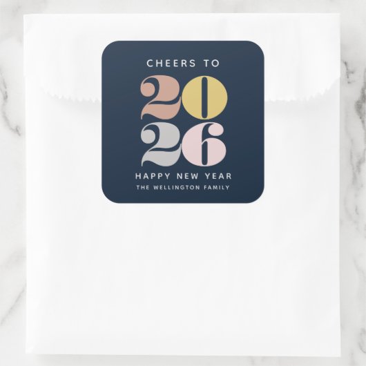 Happy New Year Cheer Blue Sticker (Tas)