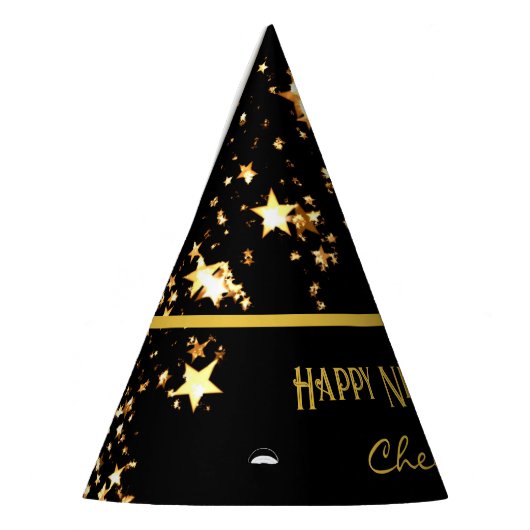 Happy New Year Cheers Black & Gold Party Pet Feesthoedjes (Links)