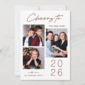Happy New Year Cheers Modern 3 Photo Collage Feestdagenkaart (Voorkant)