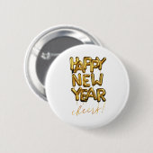 Happy New Year Cheers Ronde Button 5,7 Cm (Voorkant /achterkant)