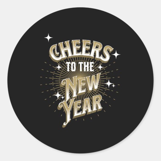 Happy New Year - Cheers To The New Year  Ronde Sticker (Voorkant)