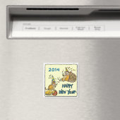 Happy New Year Chipmunks Cartoon Magnet (Insitu (Vaatwasser))