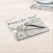 Happy New Year Clock at Midnight Kartonnen Onderzetters (Gebogen)