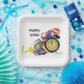 Happy New Year Clock Party Papieren Bordje (Feest)