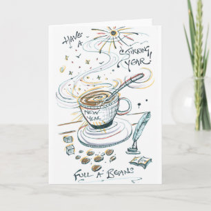 Happy New Year Coffee Kaart