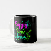 Happy New Year Coffee-Mok Tweekleurige Koffiemok (Voorkant links)