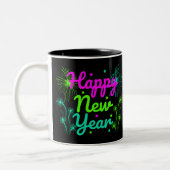 Happy New Year Coffee-Mok Tweekleurige Koffiemok (Links)