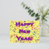 Happy New Year Colorful Confetti All Occasion Briefkaart (Staand voorkant)