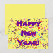 Happy New Year Colorful Confetti All Occasion Briefkaart (Voorkant / Achterkant)