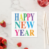 Happy New Year Colorful-tekst Servet (Insitu)