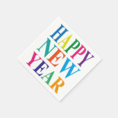 Happy New Year Colorful-tekst Servet (Hoek)