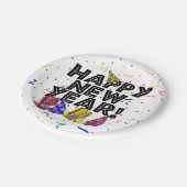 Happy New Year Confetti New Years Papieren Bordje (Gekanteld)