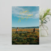 Happy New Year Confetti Photo Folie Feestdagenkaart (Staand Voorkant)