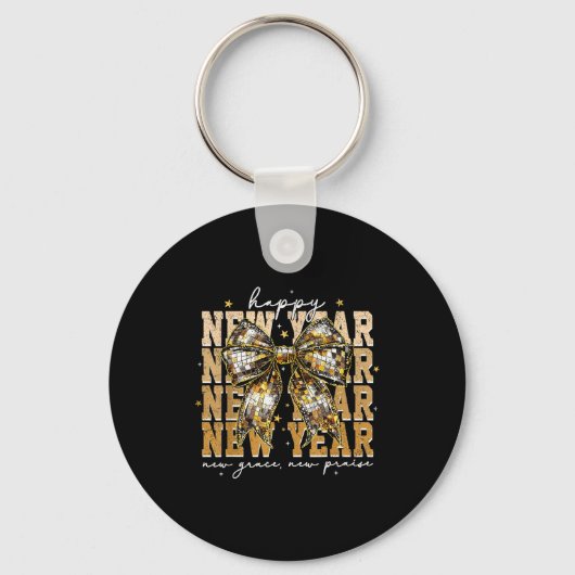 Happy New Year Coquette Bow New Year New Grace New Sleutelhanger (Voorkant)