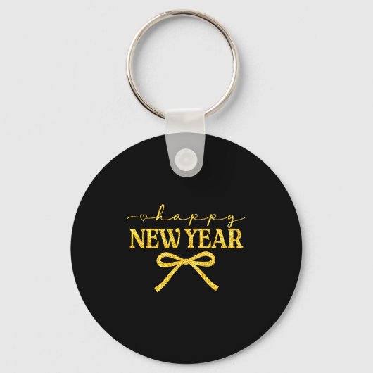 Happy New Year Coquette Bow New Year Party Family  Sleutelhanger (Voorkant)