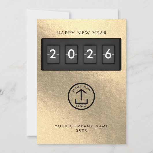 Happy New Year Corporate Business Logo Gold (Voorkant)