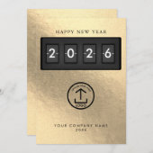 Happy New Year Corporate Business Logo Gold (Voorkant / Achterkant)