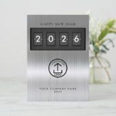 Happy New Year Corporate Business Logo Metallic (Staand voorkant)
