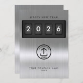 Happy New Year Corporate Business Logo Metallic (Voorkant / Achterkant)