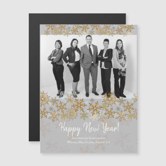 Happy New Year Corporate Business Magnetic Kaarten (Voorkant / Achterkant)